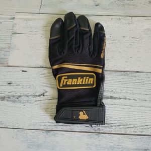 FRANKLIN RIGHT HANDED BASEBALL BATTING GLOVE BLACK ADULT SMALL